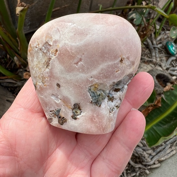 Pink Amethyst Quartz Crystal Druzy Freeform with Red - Picture 7 of 11